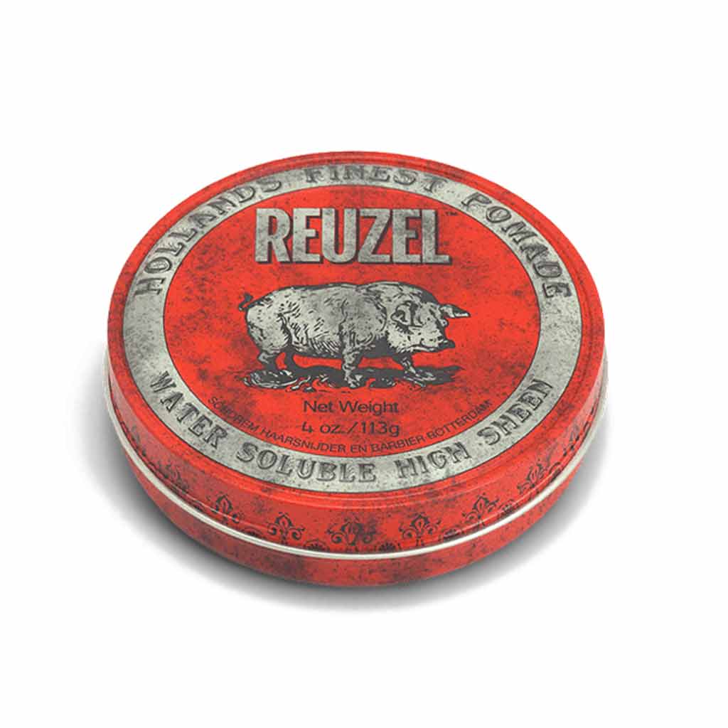 reuzel_red_pomade-MEDIUM HOLD - HIGH SHINE pomade - WATER SOLUBLE pomade - pomade for all hair types -men's hair styling products nz - styling products all men should have